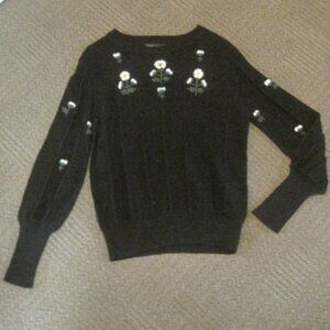 Warm, Classy, Dressy Flower Embroidered Sweater